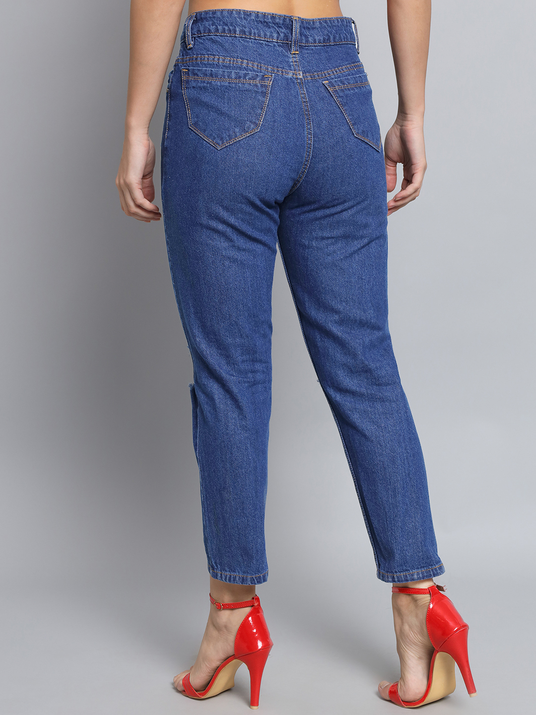 M Moddy 595bw Slim Fit Dark Blue Jeans For Girls - Cotton Set Of 4 (28 30 32 34) | Washable Suitable For All Seasons