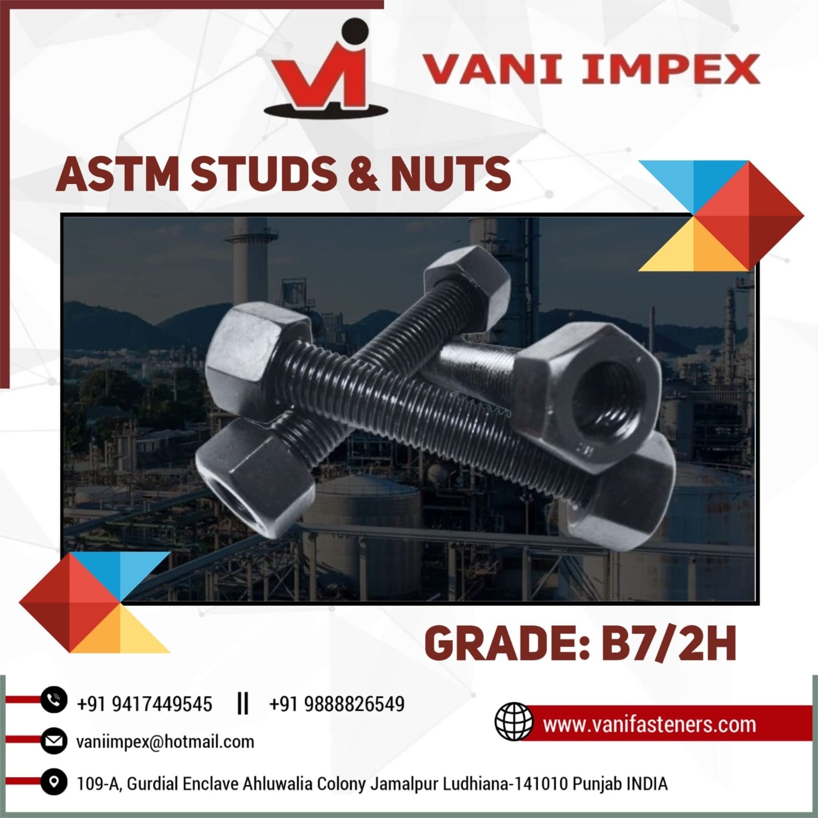 B7 Studs With 2h Heavy Hex Nuts