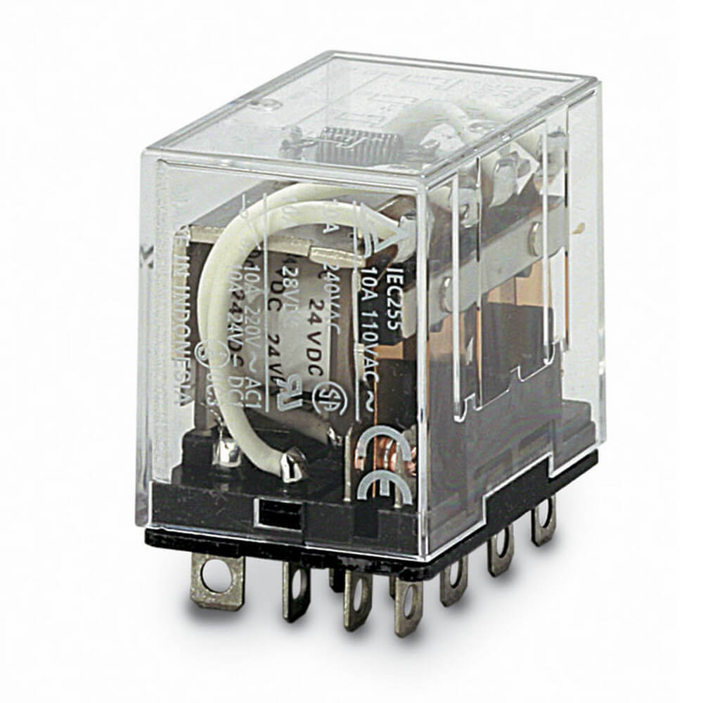Ly4n-d2 Dc24 Omron 4 Pole Glass Relay - Color: Black