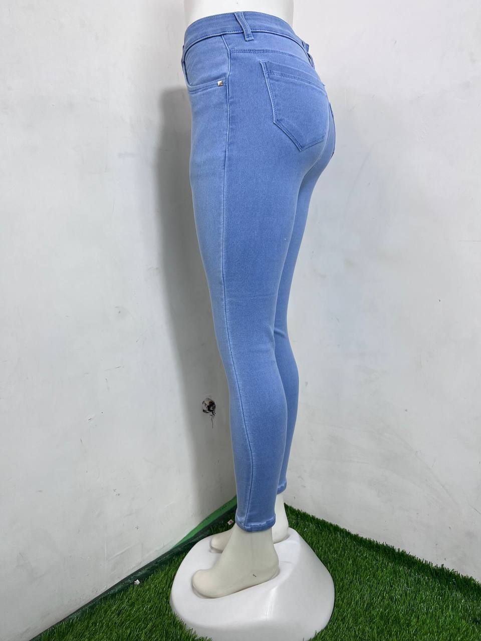 M Moddy 600ice Single Button Kniting Power Lycra Light Blue Women Jeans - Power Lycra Fabric, Sizes Available: 28-34, Color Options: Black, Dark Blue, Blue, Light Blue
