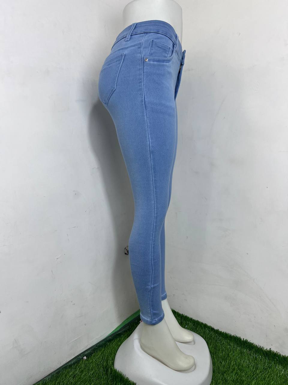 M Moddy 600ice Single Button Kniting Power Lycra Light Blue Women Jeans - Power Lycra Fabric, Sizes Available: 28-34, Color Options: Black, Dark Blue, Blue, Light Blue