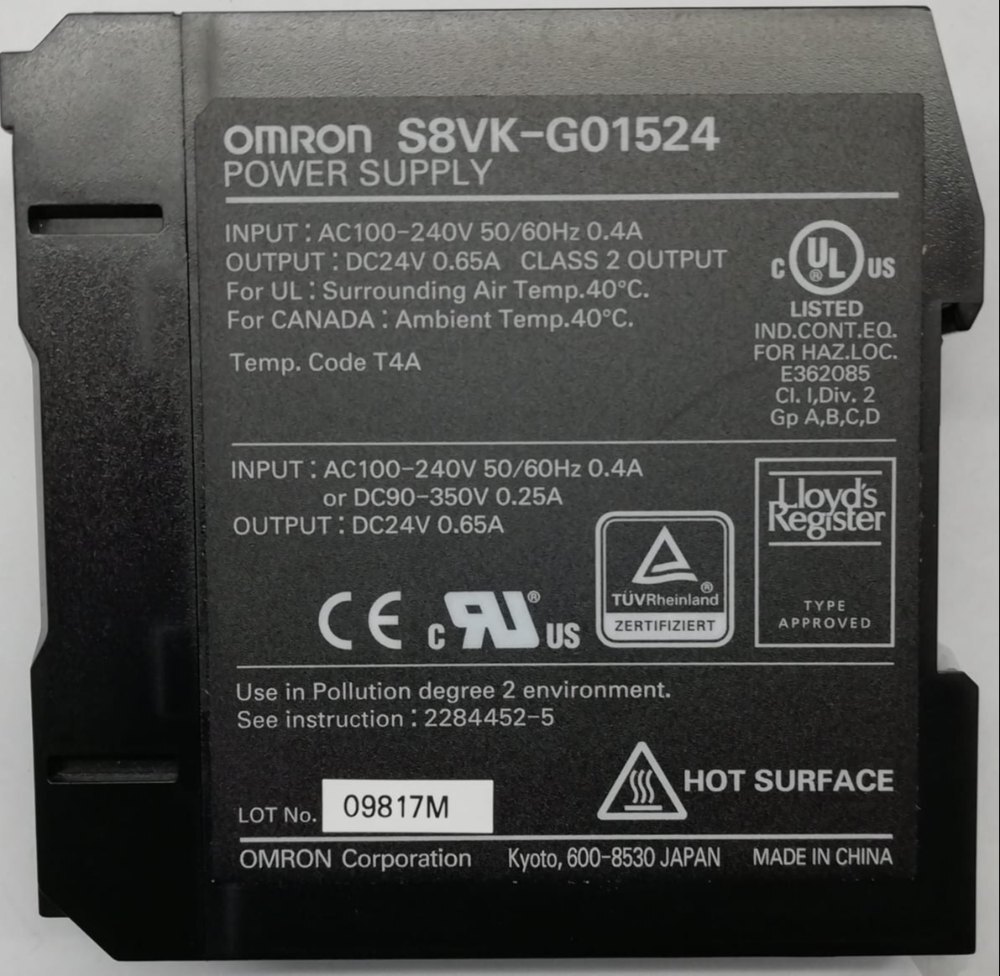 S8vk-g01524 Omron Power Supply Smps - Application: Electronic Instruments