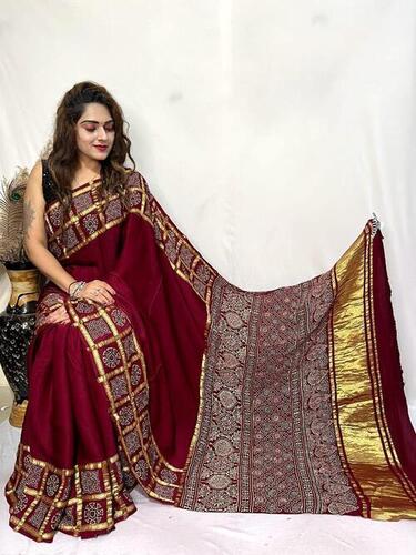 Hand Block Printed Saree By Yadu Nandan Fashion