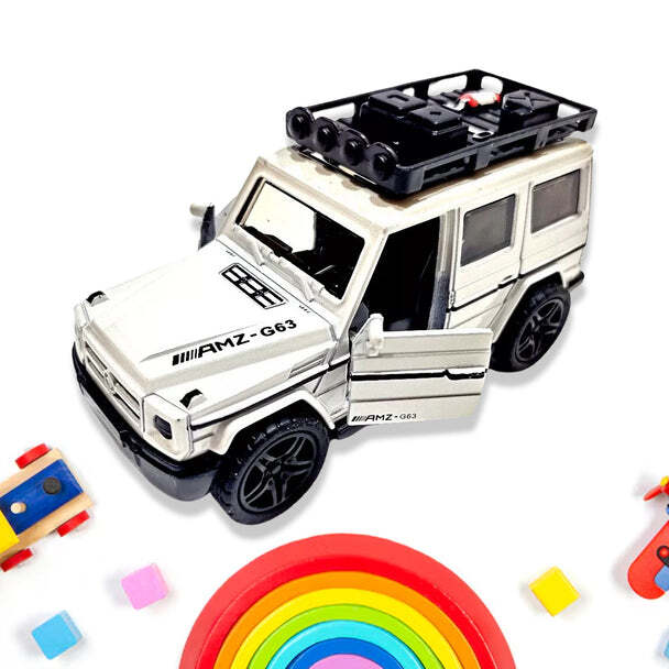 Jeep Model Car - Fine Metal, 14x7x8 Cm | Pull Back Mechanism, Open Doors, Ideal Gift For Kids Age 3+ Years, Clear Finish Design