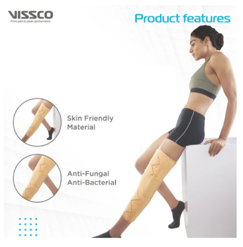 Knee Brace Long Type Vissco P.c.no 0701 (S/m/l/xl/xxl) - Color: Beige