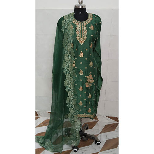 Mehndi Color Ladies Three Pieces Suits - Ethnic Region: Indian