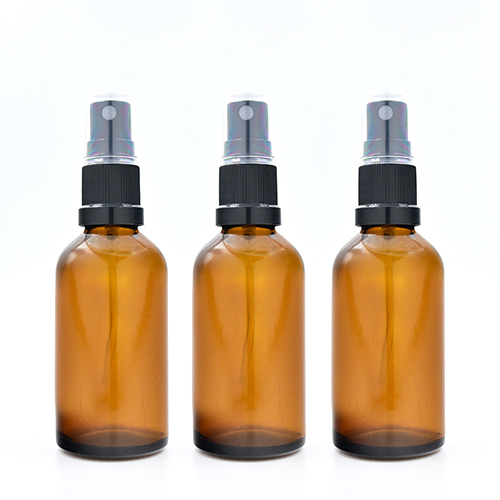 Amber Glass Bottle With 18Mm Black Mist Sprayer Long Sleeve - Color: As Per Requirement