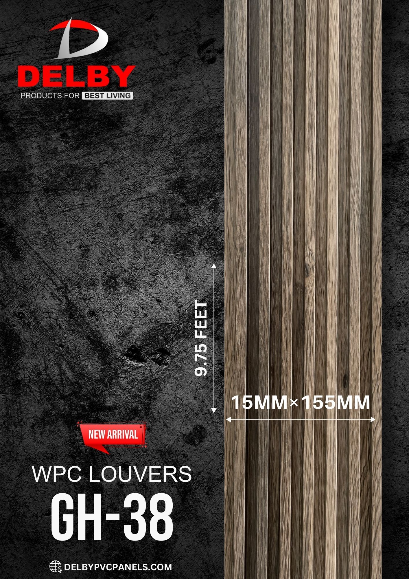 Fluted Louver Wpc Wall Panels - Delby Gh Series Size: As Per Requirement