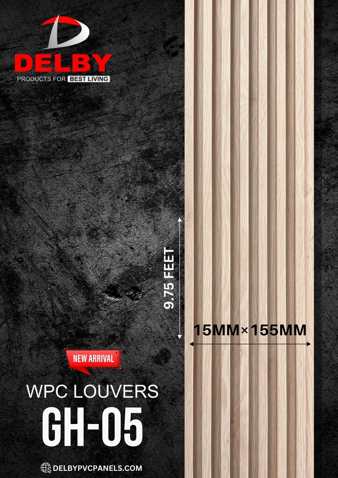 Fluted Louver Wpc Wall Panels - Delby Gh Series Size: As Per Requirement