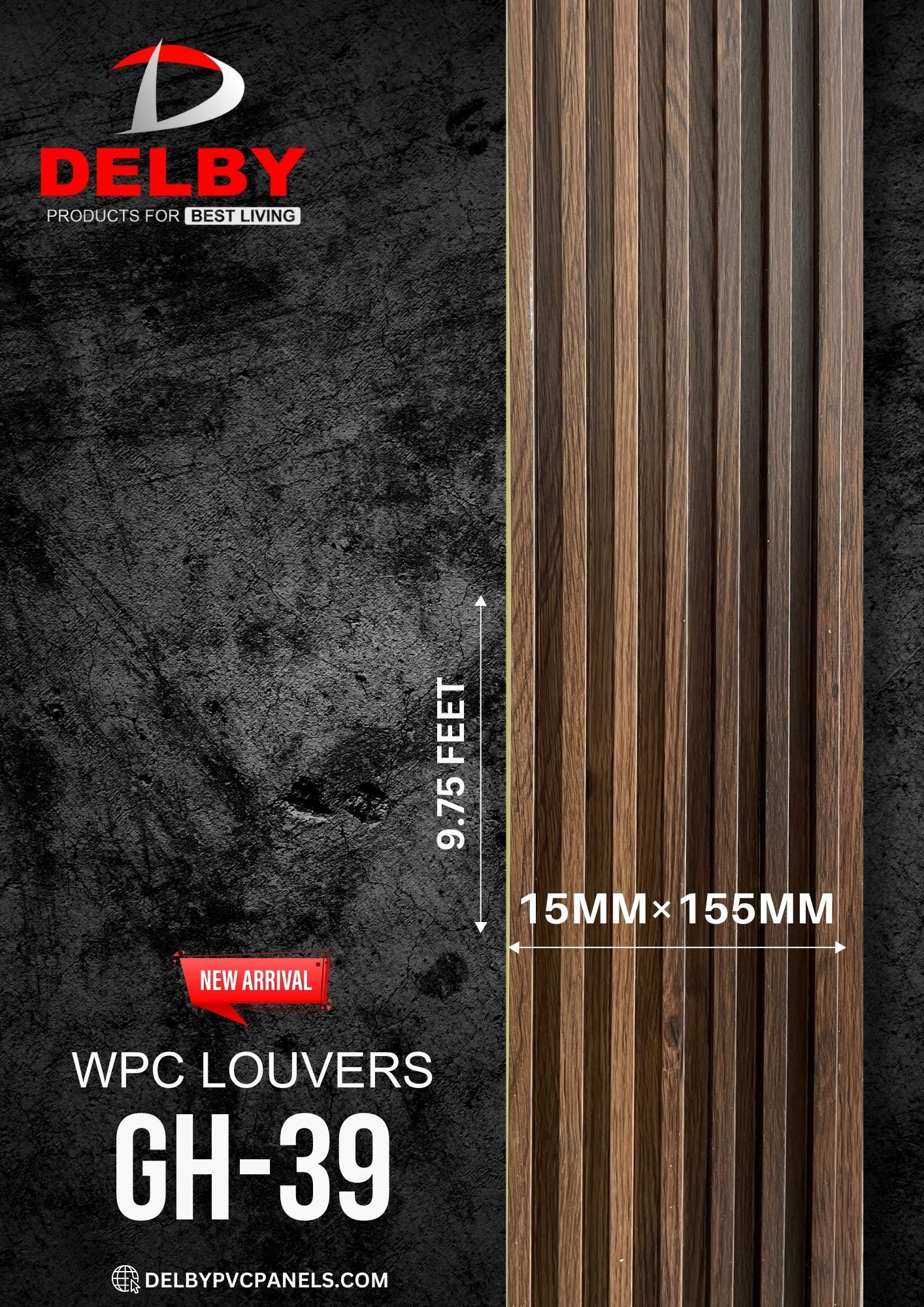 Fluted Louver Wpc Wall Panels - Delby Gh Series Size: As Per Requirement
