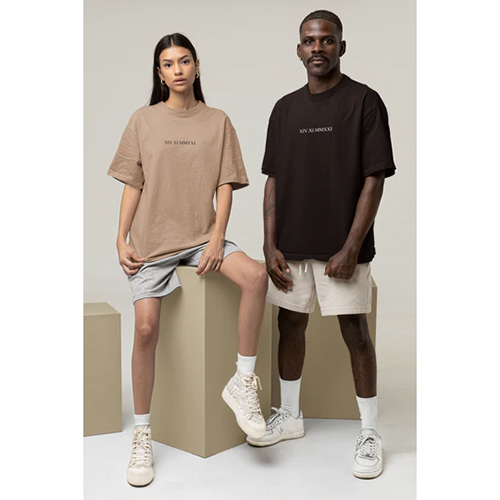 Different Available Black And Coffee Regular Matching T-Shirt Set