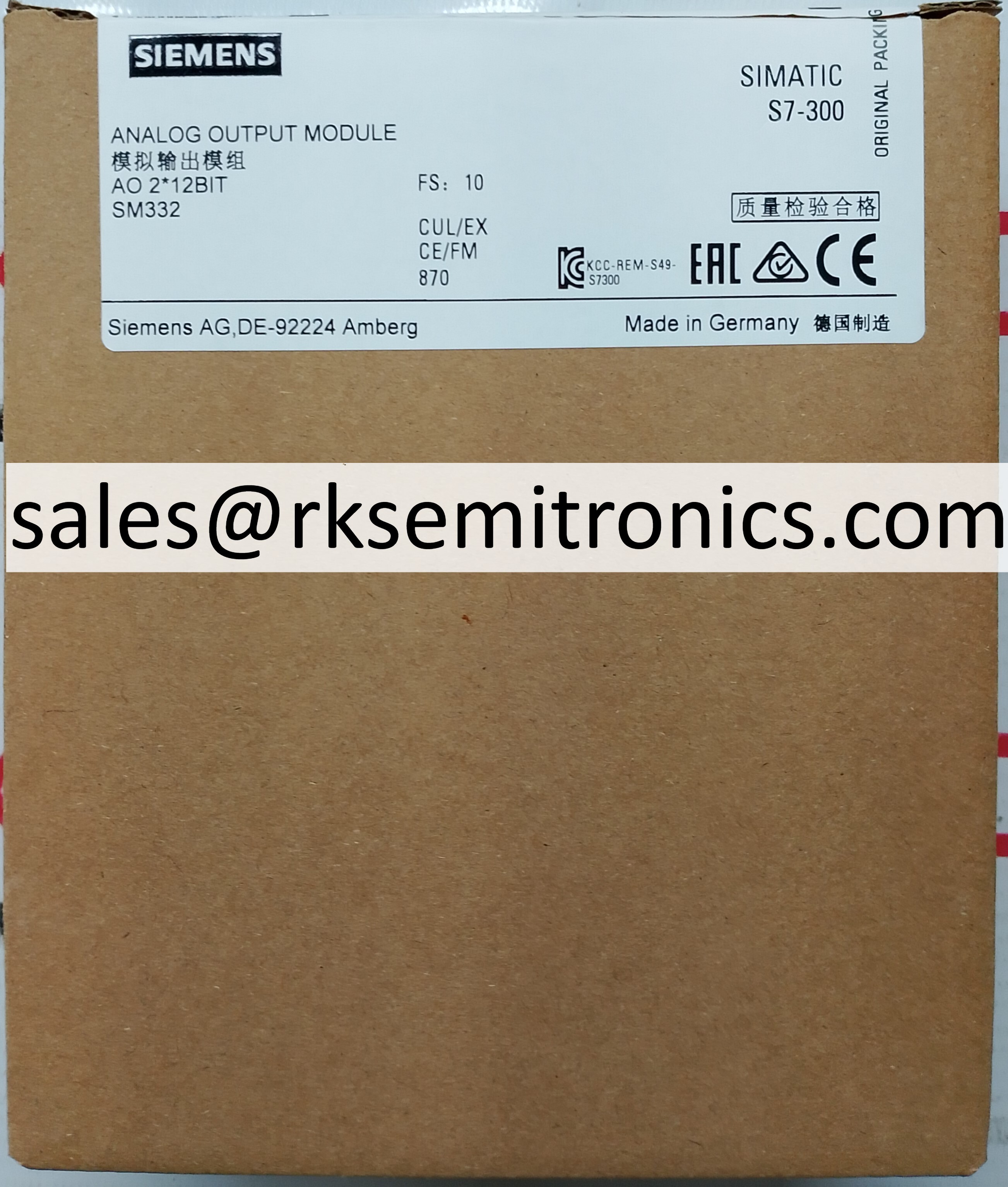 6es7332-5hb01-0ab0   Programmable Logic Controller