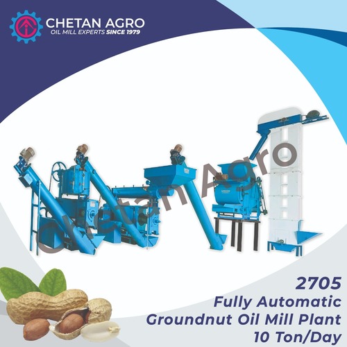 Groundnut Fully Automatic Oil Mill Plant Chetan Agro Oil Mill Plant Capacity 10 Ton/Day Power: 40 Hp Horsepower (Hp)