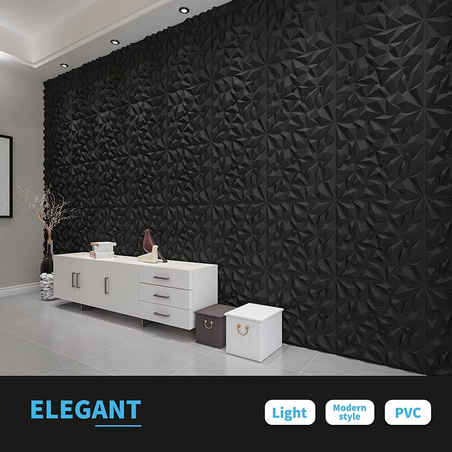 Diamond Black Pvc Panel