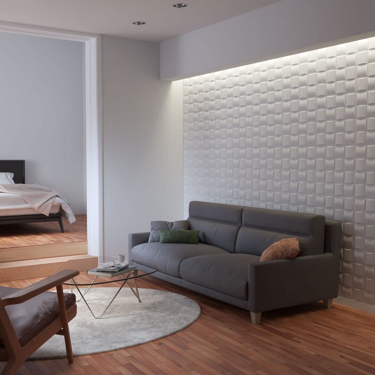 Cube White Pvc Panel - 50x50 Cm, White | Waterproof, Oil Proof, Easy To Install, Durable For Moisture-prone Areas