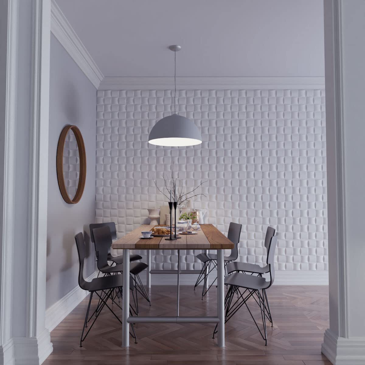 Cube White Pvc Panel - 50x50 Cm, White | Waterproof, Oil Proof, Easy To Install, Durable For Moisture-prone Areas