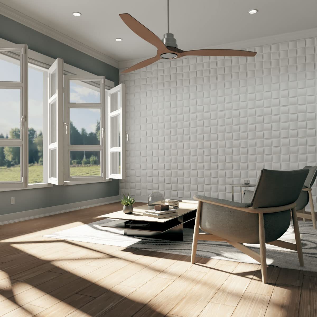 Cube White Pvc Panel - 50x50 Cm, White | Waterproof, Oil Proof, Easy To Install, Durable For Moisture-prone Areas