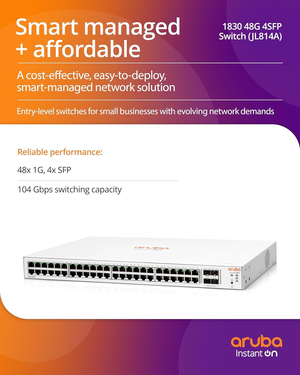Jl814a Aruba Instant On 1830 48g 4sfp Switch