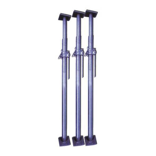 Scaffolding Props Jack - Steel Base Jack, 1.2m to 5m Height, 6ft Length, 20mm Diameter, 8kg to 20kg Loading Capacity, Angle Support Prop Head, Pre-Galvanized Surface