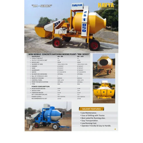 Rm 800 Mini Batching Plant - 380 V Power Supply | High Quality, 1 Year Warranty