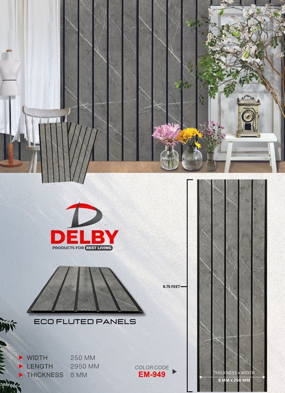 Delby Eco Fluted Pvc Panels Vol.3 (imported at 150.00 INR in Ludhiana ...