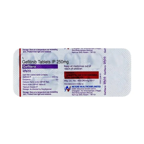 Gefitinib Tablets IP - 250mg Strength | Effective NSCLC Treatment, 24-Month Shelf Life, Safe Dry Storage