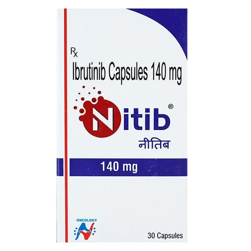 Ibrutinib Capsules - 140mg, 30 Count | Blood Cancer Treatment, Low Platelets Support, 24-Month Shelf Life, Store in a Dry Place