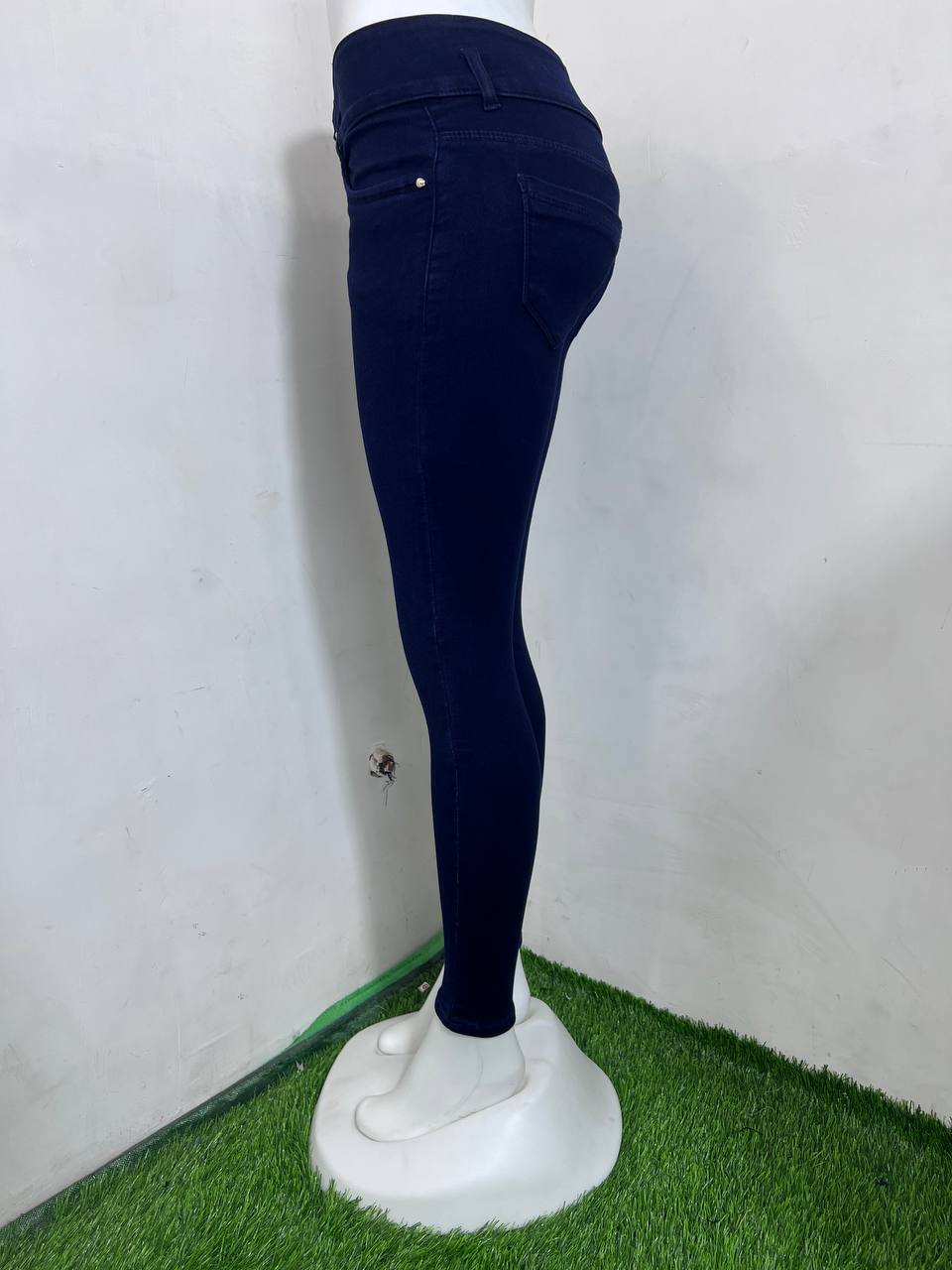 M Moddy 609c-blue 3 Button Slim Fit Dark Blue Women Jeans