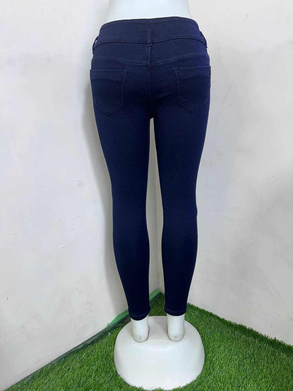 M Moddy 609c-blue 3 Button Slim Fit Dark Blue Women Jeans
