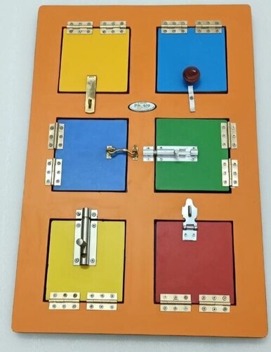 Door Latch Frame Set - 24cm x 18cm x 1inch | Non-Locking, Colorful Learning Doors for Dexterity Development