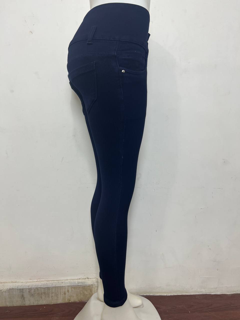 M Moddy 610c-blue 5 Button Knit Power Lycra Dark Blue Womens Jeans - Age Group: 10-12 Years