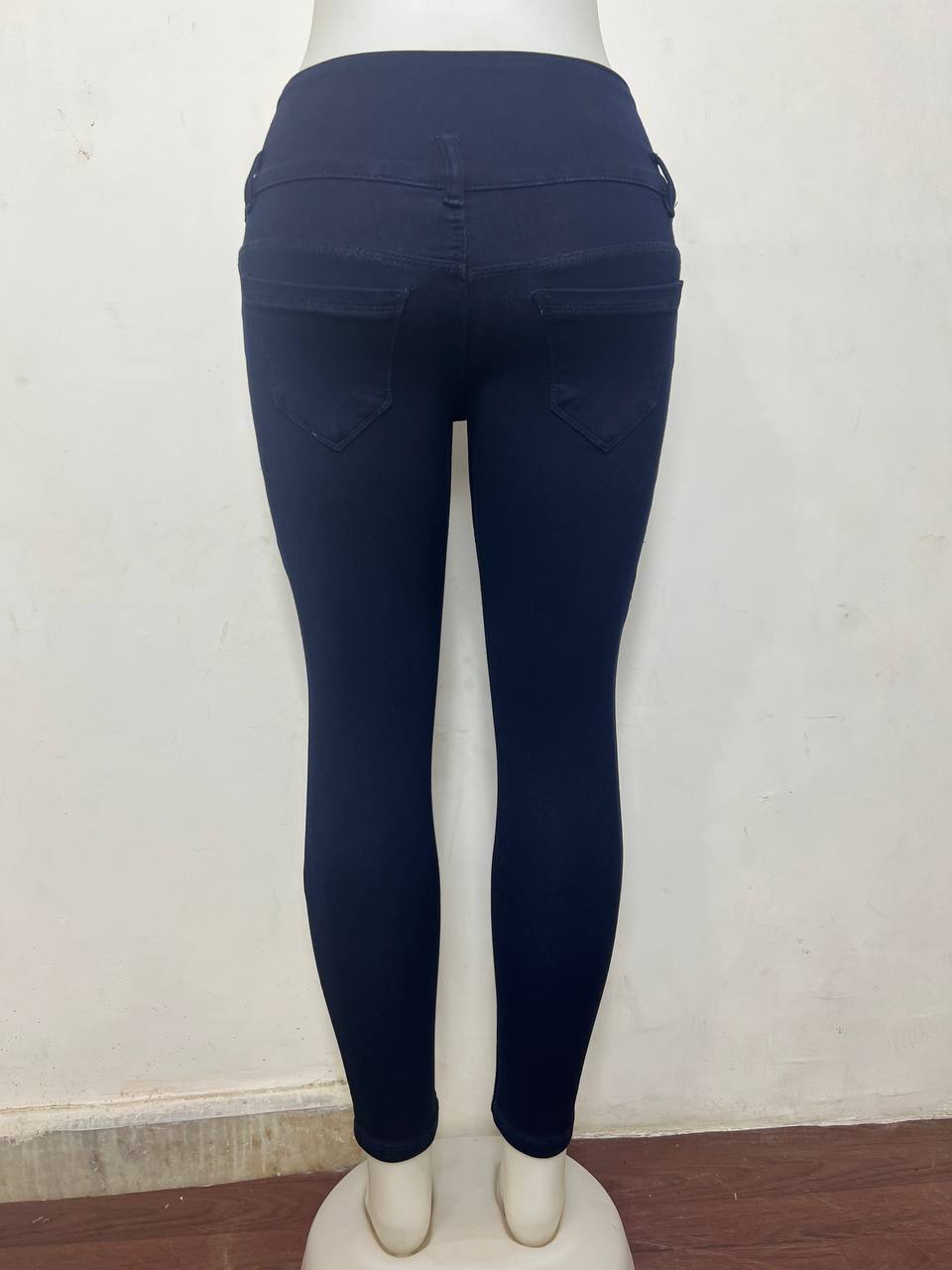 M Moddy 610c-blue 5 Button Knit Power Lycra Dark Blue Womens Jeans - Age Group: 10-12 Years