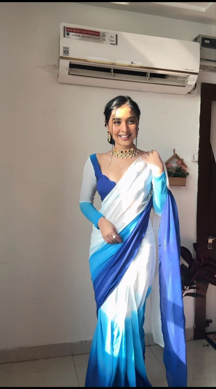 Georgette Saree - Premium Georgette With Digital Print, Ready To Wear Party Wear Outfit