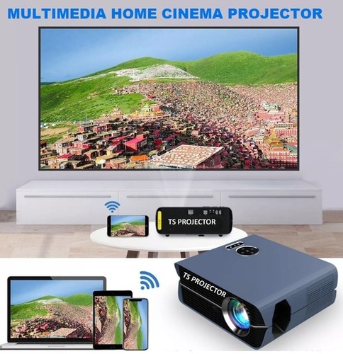 TS SMART ANDROID LED PROJECTOR - 4K Resolution 13500LM Brightness, 25000:1 Contrast Ratio | Portable Design, Built-in Wi-Fi & Bluetooth, 4D Keystone Correction Functions