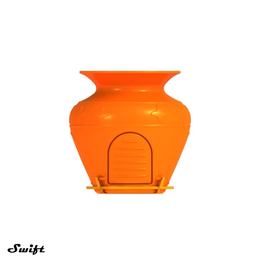 Nirmalya Kalash With Ms Stand - Color: Yellow/ Golden