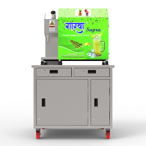 गैरवा रोलर गन्ने का जूस मशीन डस्टबिन टेबल के साथ