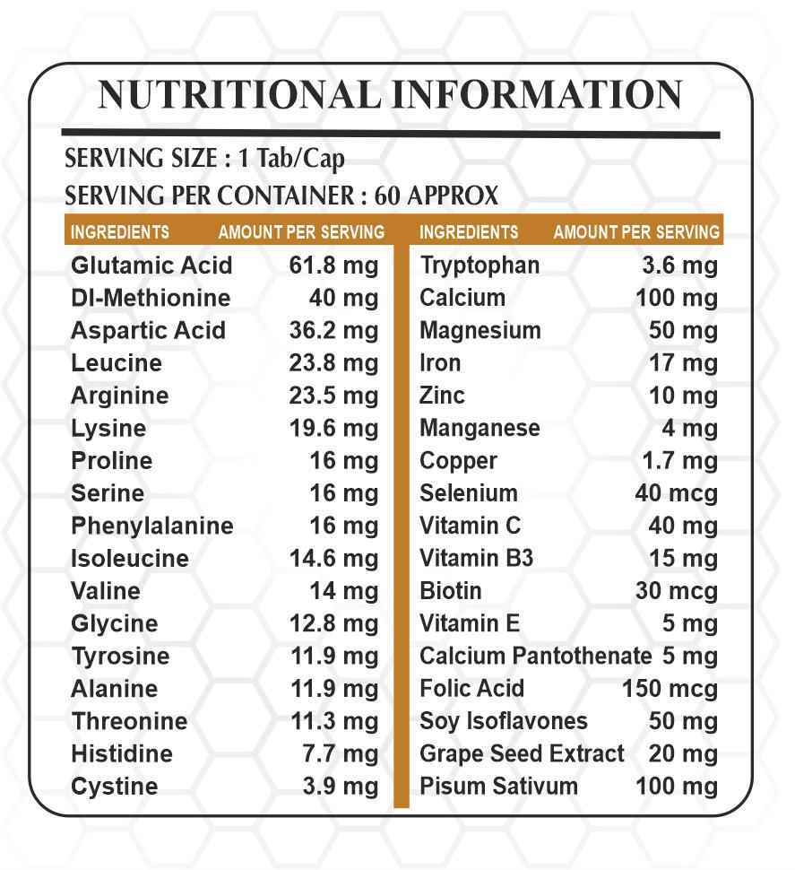 Amino Acid With Grape Seed Extract Tab/cap For Hair Care