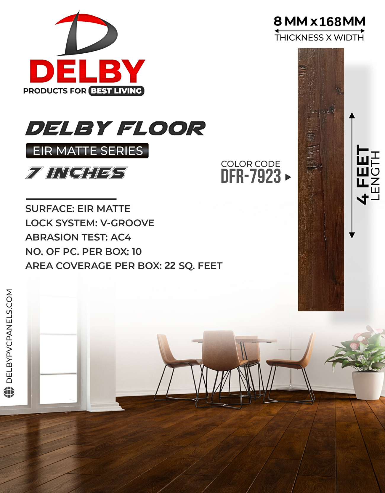 Delby Floor Eir Matte Series 7" - Laminate & Luxury Vinyl Plank (Lvp) Flooring - Product Type: Wall Frame Materials