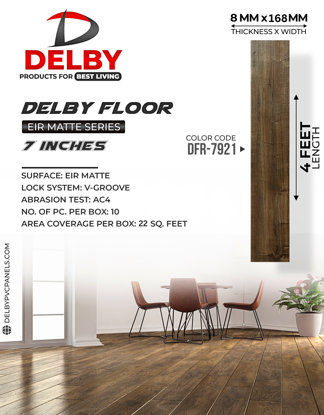 Delby Floor Eir Matte Series 7" - Laminate & Luxury Vinyl Plank (Lvp) Flooring - Product Type: Wall Frame Materials