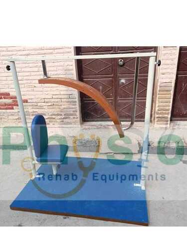 Exercise Equipment Sanding Unit - Chrome Plated Height Adjustable Stand With 6" Wooden Plank | Ideal For Shoulder Rom Enhancement And Muscle Strengthening