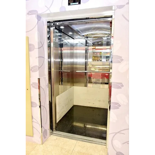 Shopping Mall Passenger Elevator - Stainless Steel, Maximum Load 220kg, Remote Controlled | Safety Sensors, Emergency Lowering, Overload Holding Stop, Anti-stall Timer Protection, Manual Door Style, Scissor Lift Mechanism