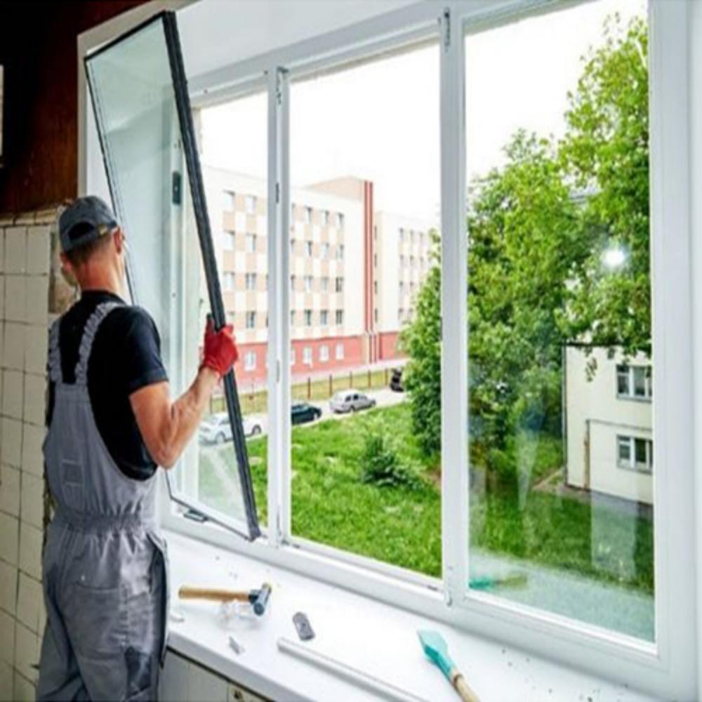 सफेद 4 पैनल UPVC खिड़की
