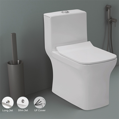Battle One Piece Closet - High-Quality Ceramic, Sleek White Design, One-Piece Durability, Minimalist Plain Surface