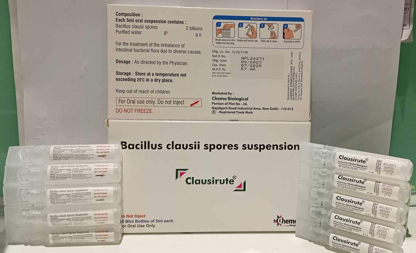 Bacillus Clausii 2 Billion Spores Per Mini Bottle Of 5 Ml