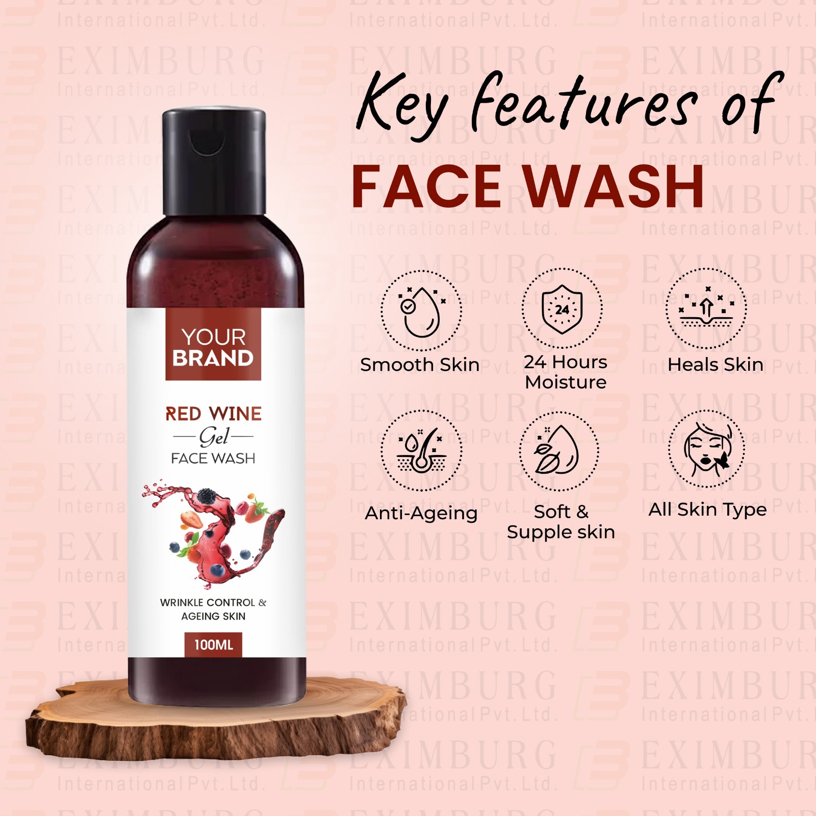 Strawberry Face Wash Gel - Herbal Gel, 24 Months Shelf Life, For All Skin Types | Hydrating, Tightening, Age-defying, Brightening Formula