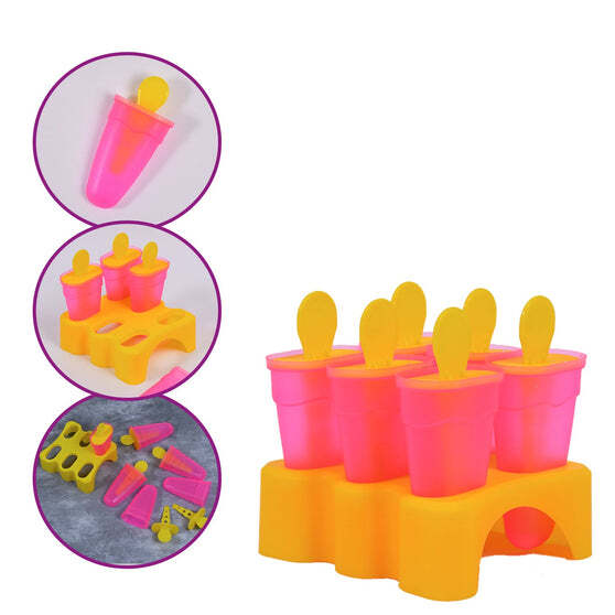 Kulfi Maker Moulds Set Plastic Homemade Kulfi Mould 6pcs Set For Freezer Use - Application: As Per Product Requirement