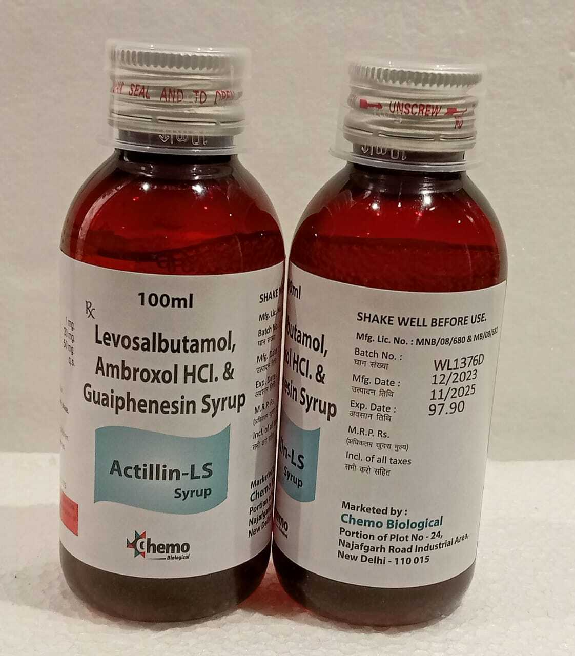 Ambroxol Hydrochloride + Levosalbutamol Sulphate+ Guaiphenesin Syrup - Drug Type: General Medicines