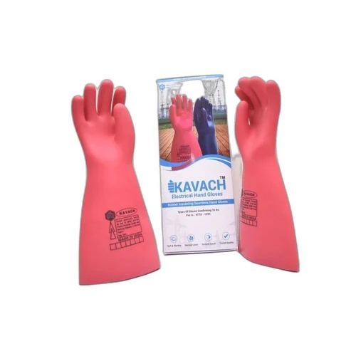 Kavach Electrical Protection Safety Gloves - Fabric Type: Rubber