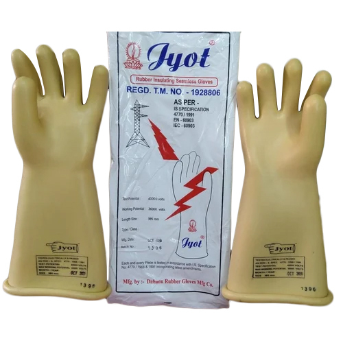 Jyot Electrical Protection Gloves - Rubber Fabric, Full Finger Design | 40kv-36 Kv Insulation, Waterproof, Cool Pass Technology