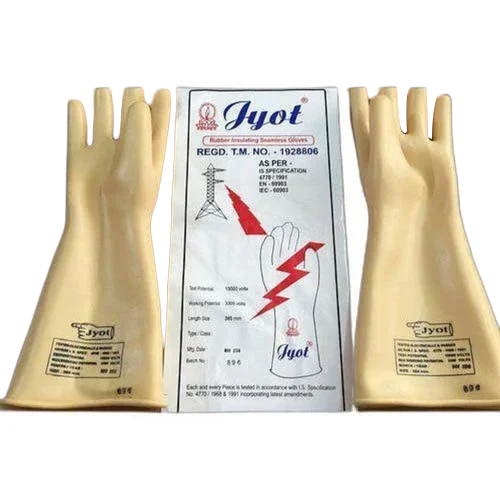 Jyot Washable Electric Hand Gloves - Rubber Fabric, Full Finger Style | Waterproof, Breathable, Versatile for Electricians & DIY Projects